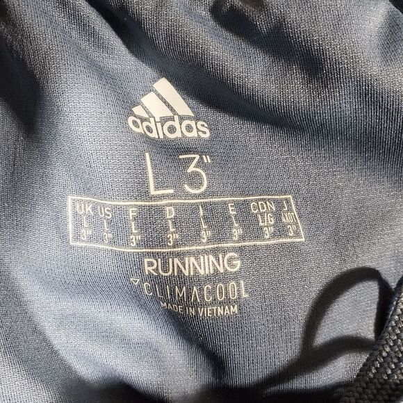 adidas Shorts Womens Large Blue Mesh Running Training Elastic Waist Drawstring - Picture 2 of 9